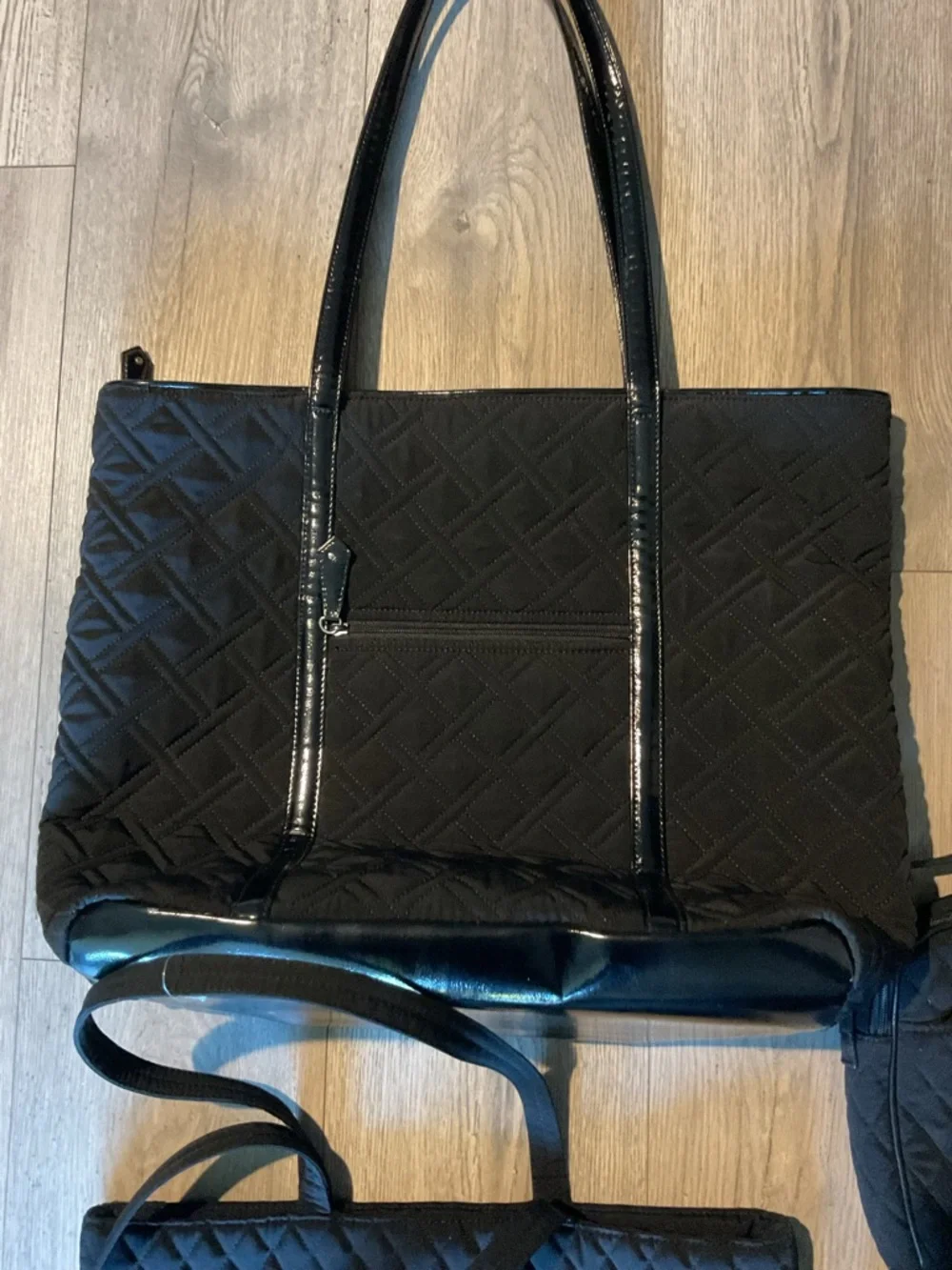 Vera Bradley Black Quilted 4 piece BUNDLE - Good Used Condition MSRP: $350+ - Picture 6 of 16